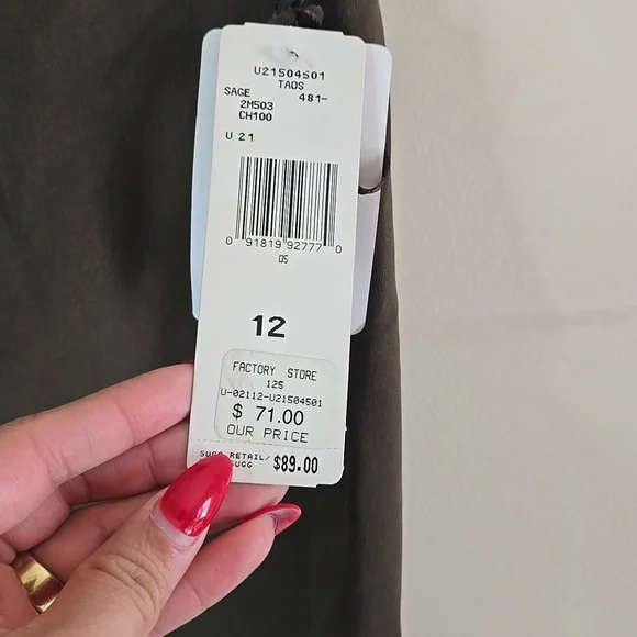 Vintage Jones New York Olive Green 100% Silk Pencil Skirt Deadstock NWT Classic - Picture 3 of 7